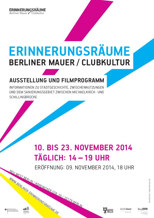 Flyer 9. Novenber 2014 Erinnerungsraeume Mauer Clukultur S.2