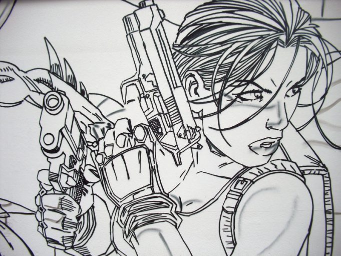 Batman meets Lara Croft: COMIC Graffiti in der Voltairestraße 5, Berlin