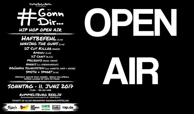 11.6. Hip Hop Open Air mit Haftbefehl, DJ Cut Killer, Waving The Guns in der Rummelsburg