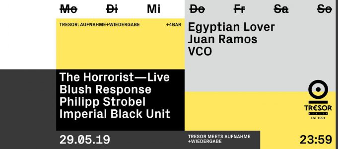 29.05 Tresor Meets Aufnahme+Wiedergabe