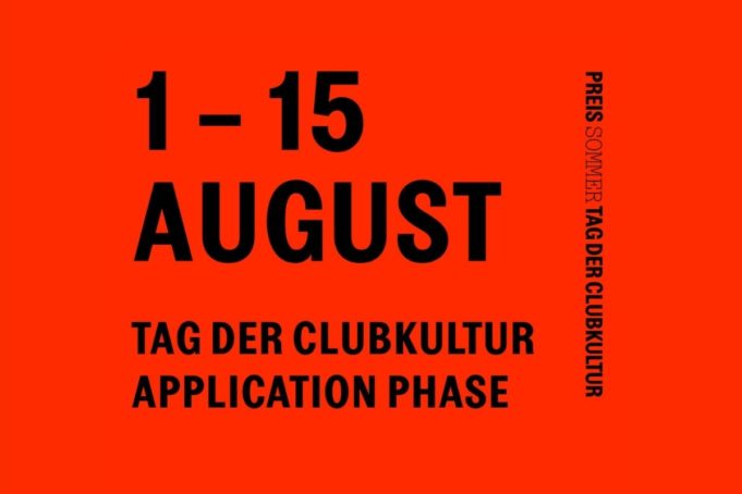 Bewerbt euch für 10.000 € zwischen dem 1. und 15. August zum TAG DER CLUBKULTUR
