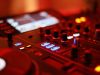 selective focus photography of turned on mixing console