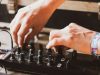 dj making tune with musical equipment